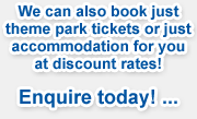 Book accommodation and theme park tickets